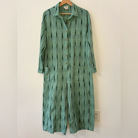 Ratan Textiles Green long sleeve women’s jumpsuit size S/M - Picture 1 of 6